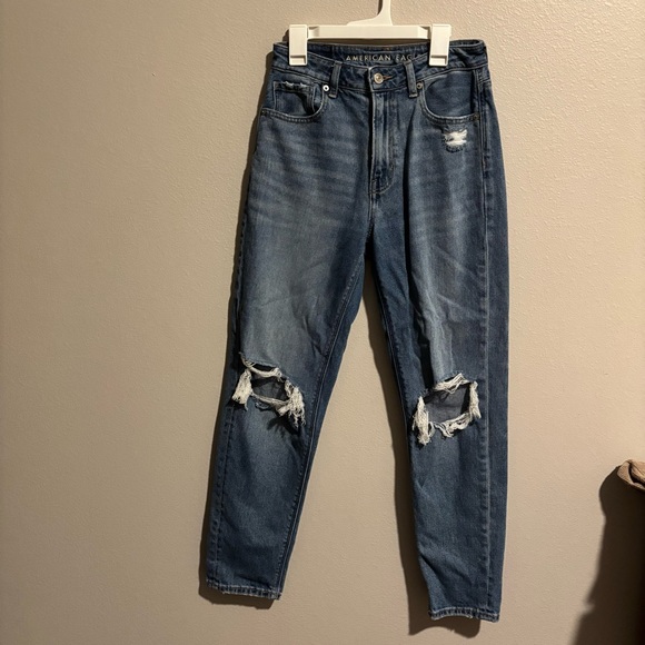 AMERICAN EAGLE Mom Jean Distressed Size 2R - Picture 6 of 6